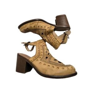 Womens Veracruz‎ Artisans X Anthropologie Brown Bohemian Mule Size 39 EUC US 8.5